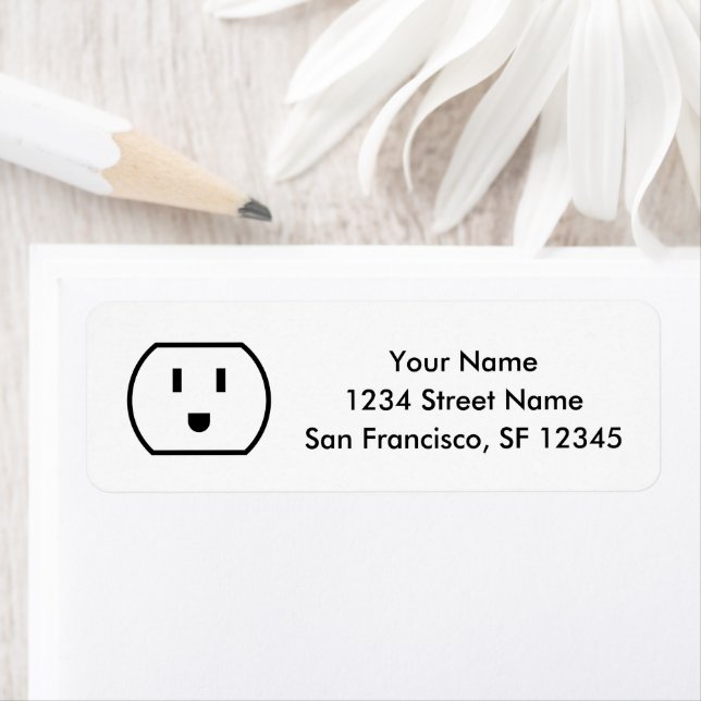 Fun power jack symbol custom Return Address Labels (Insitu)