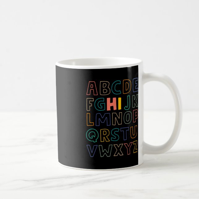Fun Pre K Kindergarten Hi Alphabet Back To School  Coffee Mug (Right)