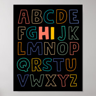 Fun Pre K Kindergarten Hi Alphabet Back To School Poster