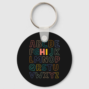 Fun Pre K Kindergarten Hi Alphabet Byck To School Key Ring