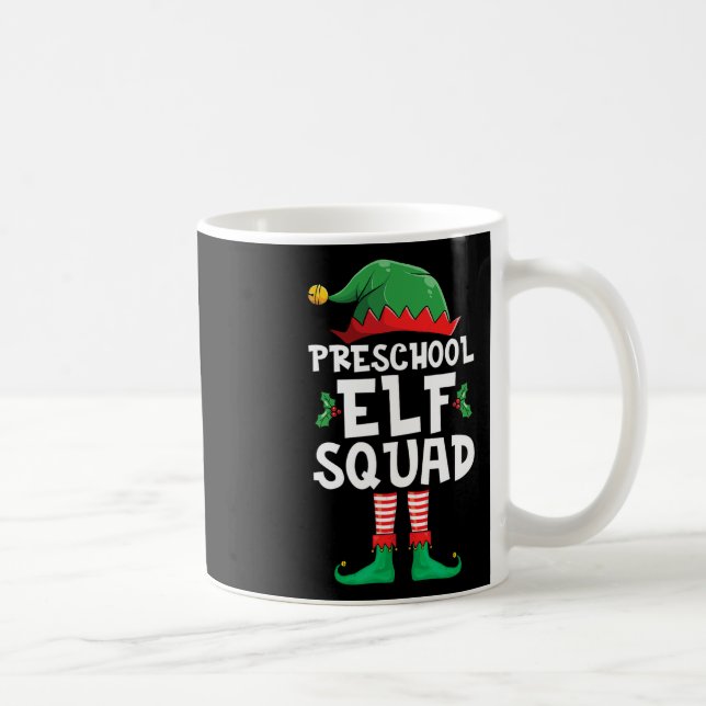 Fun Preschool Elf Squad Christmas Teacher Student  Coffee Mug (Right)