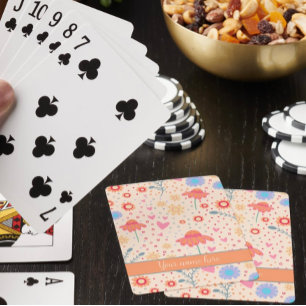 Fun Pretty Floral Custom Name Inspirivity  Playing Cards