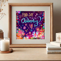 Fun Pretty Floral Find Joy Quote Inspiring