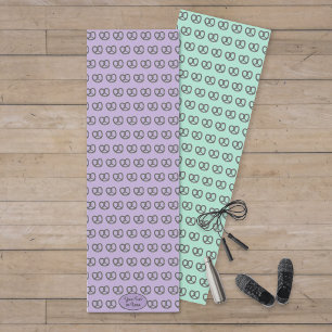 Fun Pretzel theme double side lilac / pale teal Yoga Mat