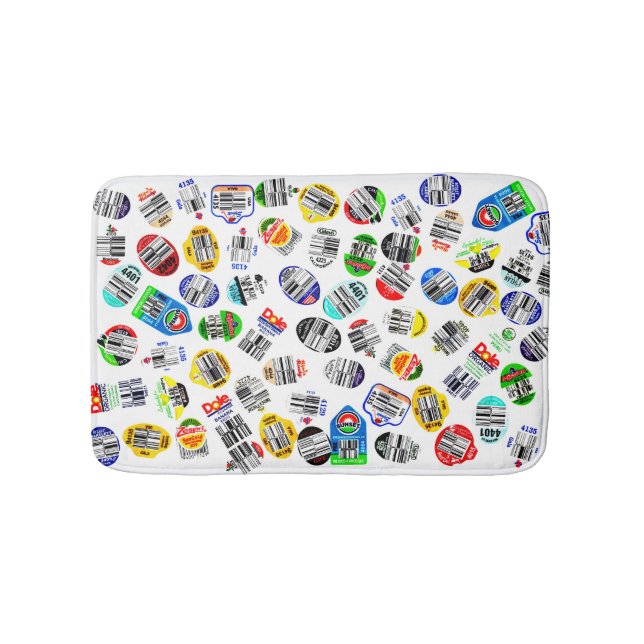 Fun Produce Barcode Stickers Bath Mat (Front)
