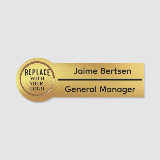 Fun Professional Faux Gold Name Plate Tag (Front)