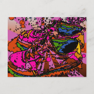 Fun Psychedelic Sneakers Postcard
