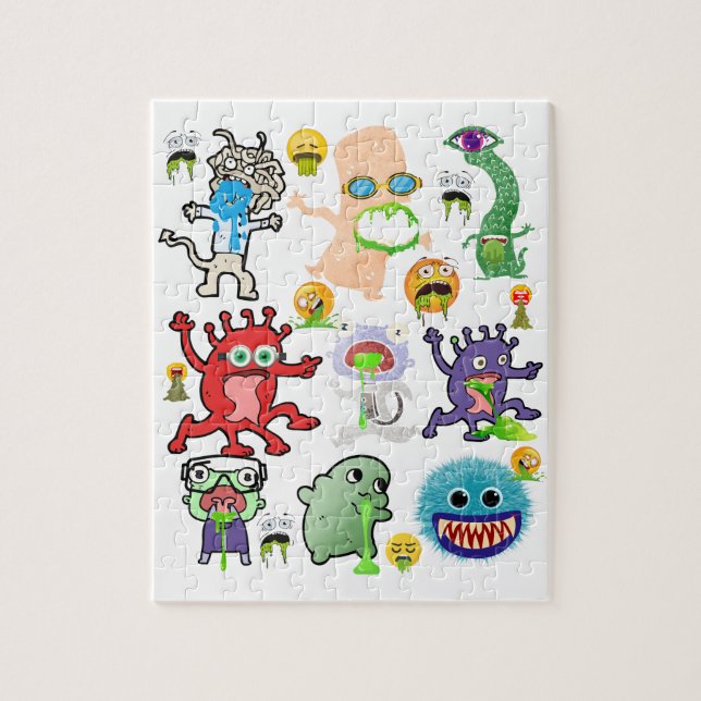 Fun Puking Creatures and Monsters Jigsaw Puzzle (Vertical)