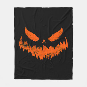 Fun Pumpkin Jack O Lantern Scary Pumpkin Face Hall Fleece Blanket