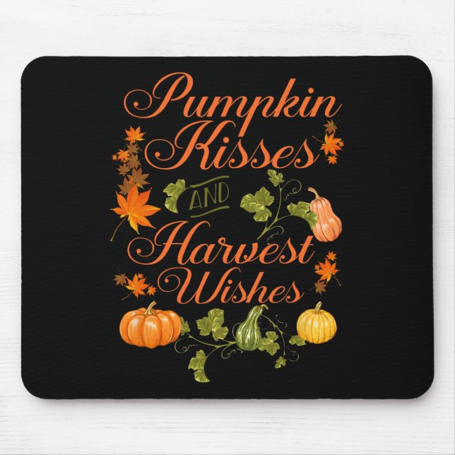 Fun Pumpkin Kisses And Harvest Wishes Men Women Yo Mouse Mat (Front)