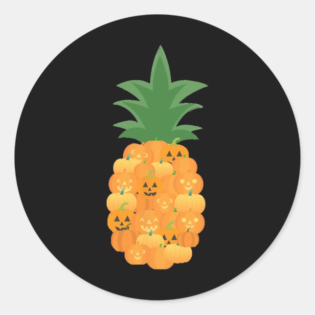Fun Pumpkin Party Costume For Pineapple Lover  Classic Round Sticker (Front)