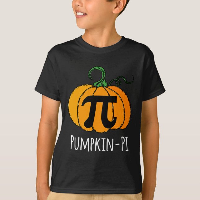 Fun Pumpkin Pi Halloween Costume Math Day Orange  T-Shirt (Front)
