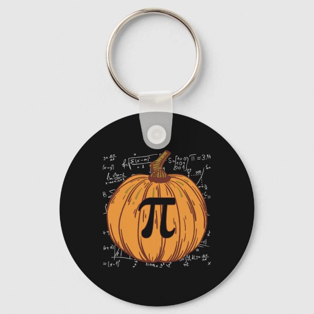 Fun Pumpkin Pie Halloween Fall Thanksgiving Pumpki Key Ring (Front)