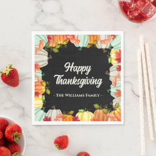 Fun Pumpkin Thanksgiving Dinner Napkins