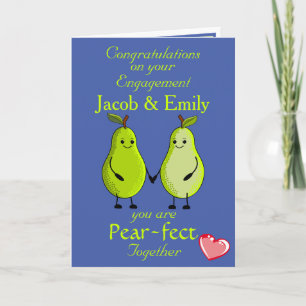 Fun Pun Pear Engagement Card