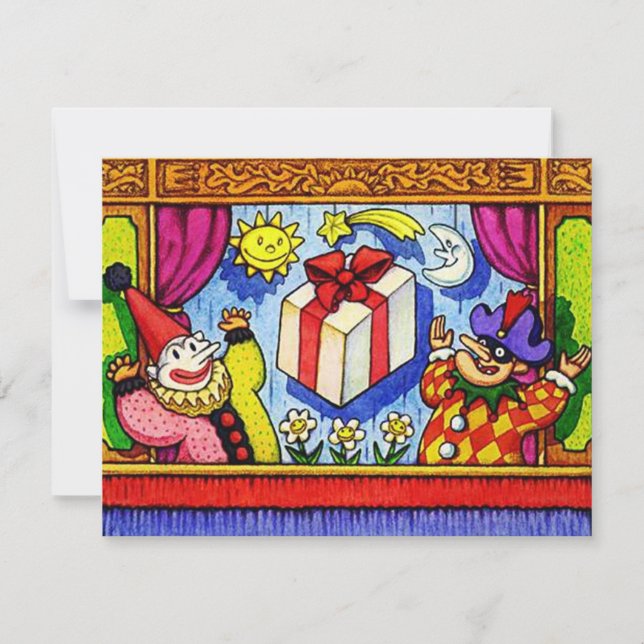 FUN PUPPET PARTY THEME BIRTHDAY INVITE INVITATION (Front)