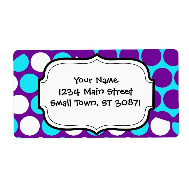 Fun Purple and Teal Polka Dot Wave Pattern (Front)