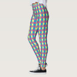 FUN Purple Blue Yellow Grey Puzzle Pattern Leggings<br><div class="desc">2023</div>