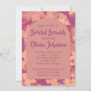 Fun Purple Floral Bridal Shower Brunch Invitation