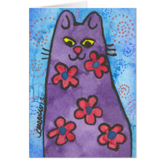 Fun Purple Flowered Cat