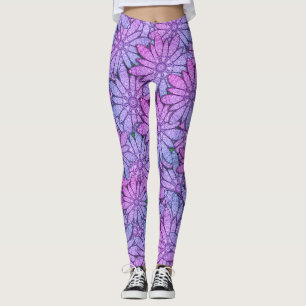 Fun Purple Flowers Leggings