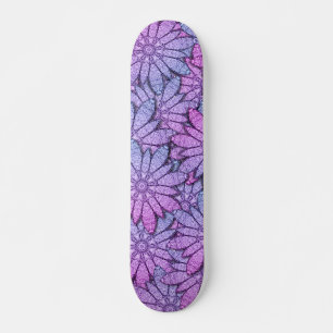 Fun Purple Flowers Skateboard