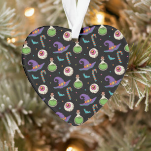 Fun Purple Halloween,Green Magic Witchy Bottle Ornament