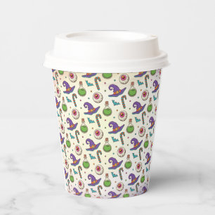 Fun Purple Halloween, Green Magic Witchy Bottle Paper Cups