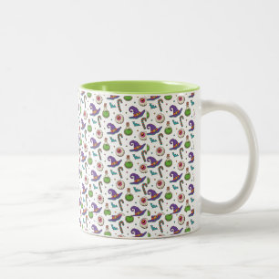 Fun Purple Halloween,Green Magic Witchy Bottle Two-Tone Coffee Mug