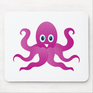 Fun purple octopi mouse mat