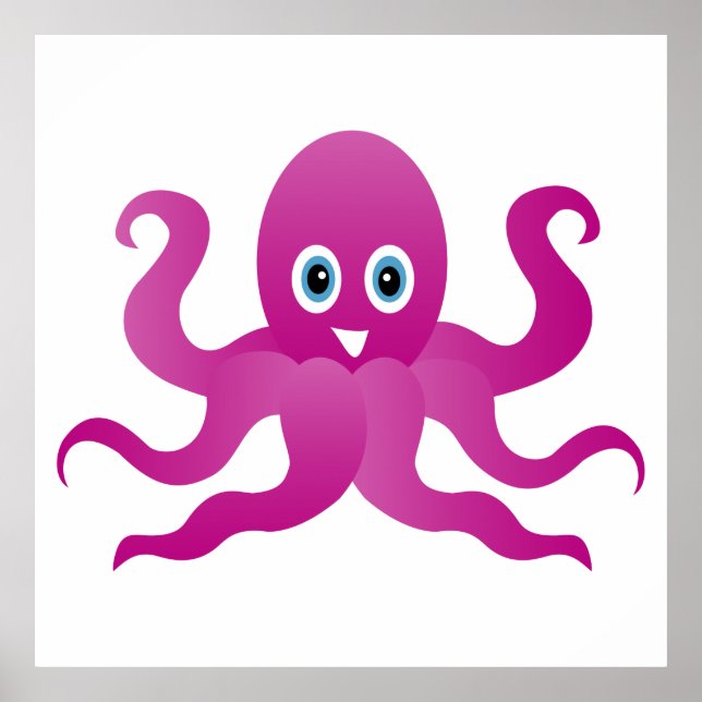 Fun purple octopi poster (Front)