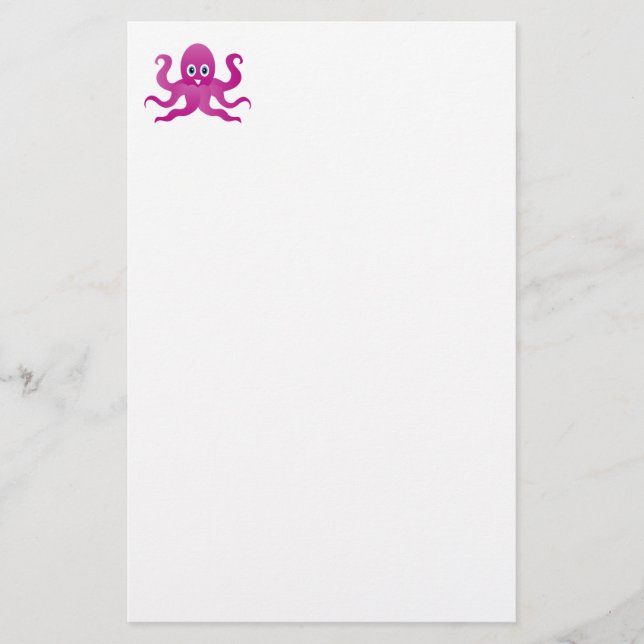 Fun purple octopi stationery (Front)