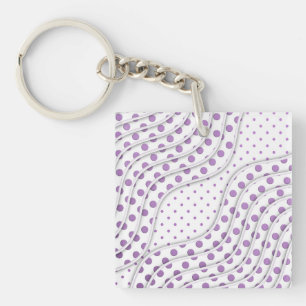 Fun Purple Polka Dot Design Key Ring