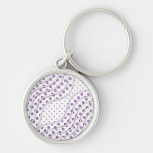 Fun Purple Polka Dot Design Key Ring
