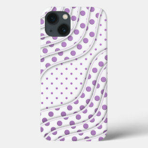 Fun Purple Polka Dots Stylish Modern Design iPhone 13 Case