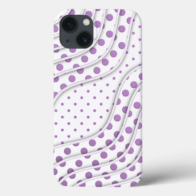 Fun Purple Polka Dots Stylish Modern Design Case-Mate iPhone Case (Back)