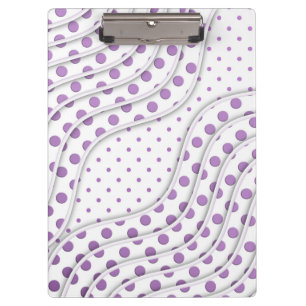 Fun Purple Polka Dots Stylish Modern Design Clipboard