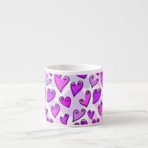 Fun Purple Valentine's hearts Espresso Mug