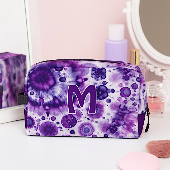 Fun Purple Violet Pink Batik Circles Art Pattern Dopp Kit (Creator Uploaded)