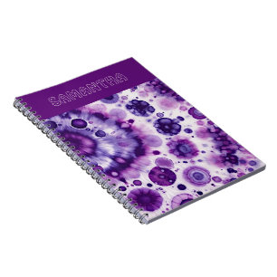 Fun Purple Violet Pink Batik Circles Art Pattern Notebook