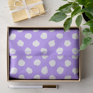 Fun Purple With Irregular White Polka Dots Tissue Paper