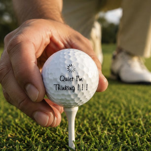 Fun Quiet I'm Thinking Handwritten Typography Golf Balls