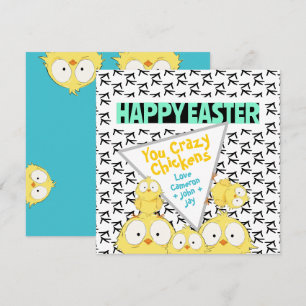 Fun Quirky Happy Easter Your Crazy Chickens Holiday Card