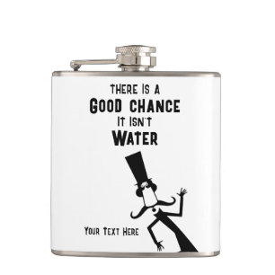 Fun Quote Black And White Vinyl Wrapped Flask