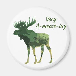 Fun Quote Find this Amoosing Moose  Magnet