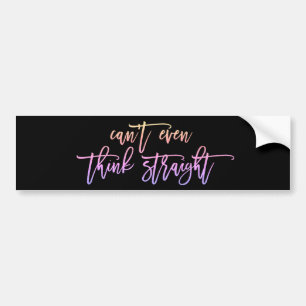 Fun Quote Gay Pride Sunset Pink Glitter Black Bumper Sticker