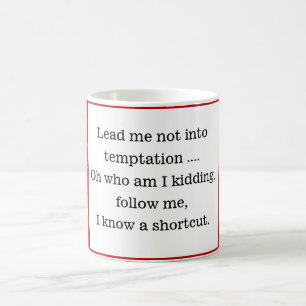 Fun Quote Red Gingham Modern Coffee Mug