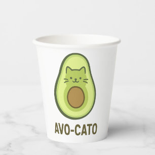 Fun Quote Saying Avo Cato Humour Cat Avocado Paper Cups