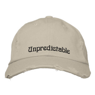 Fun Quote Unpredictable Vintage Stone Rustic Black Embroidered Hat