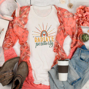Fun Radiate Positivity Inspirivity Rainbow T-Shirt